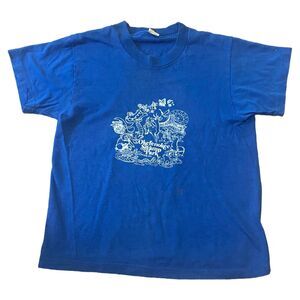 VTG 80s Kids Blue Okefenokee Swamp T-Shirt Screen Stars Single Stitch Sz 14-16